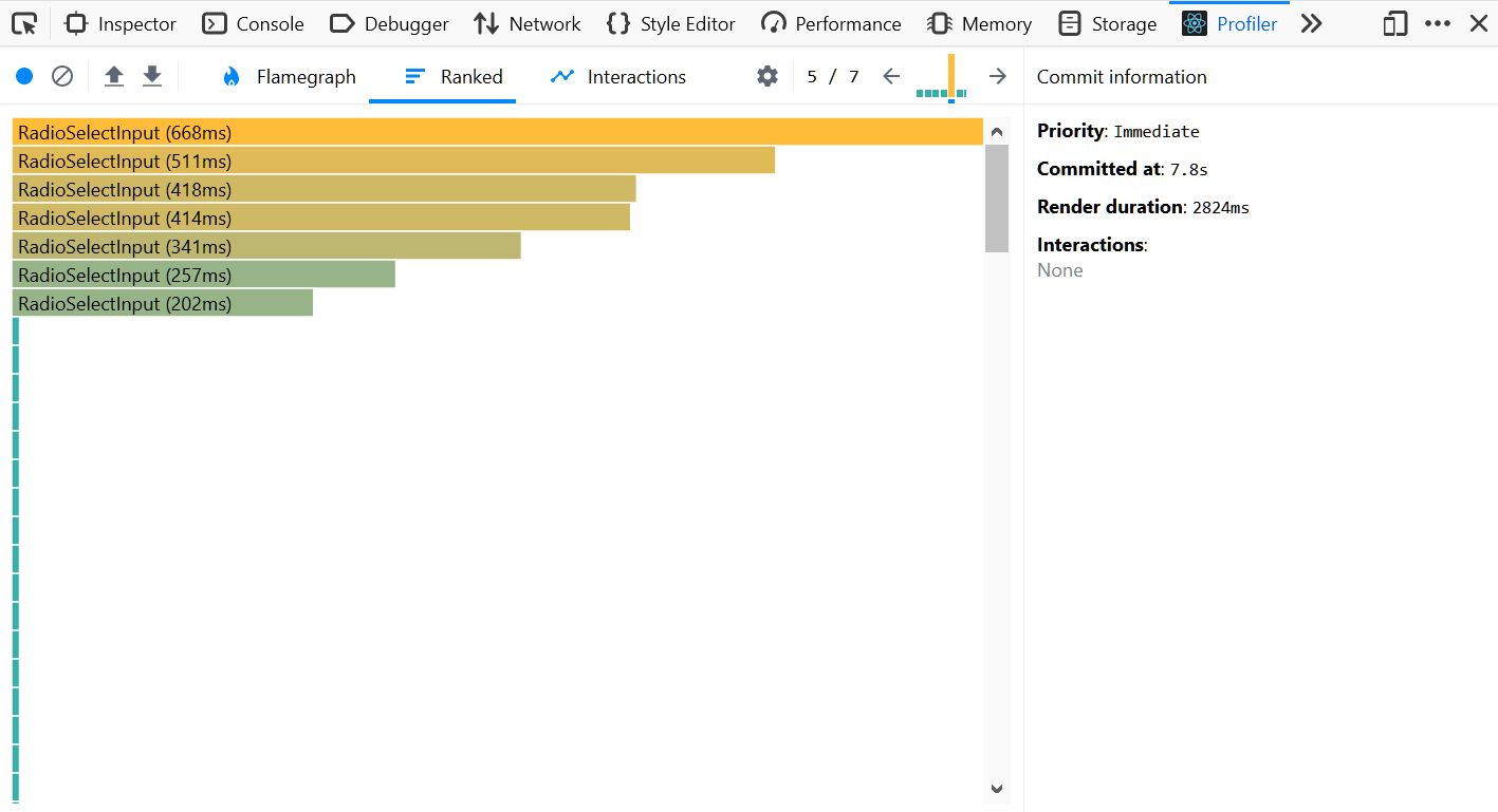 Image of React DevTools' Profiler Ranked panel